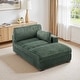 preview thumbnail 6 of 18, 41" W Plush Corduroy Chaise Lounge with Pillows Right Facing - Green-Chaise
