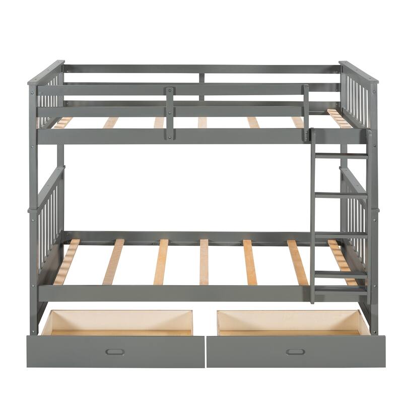 Twin-over-Twin Bunk Bed with Drawers