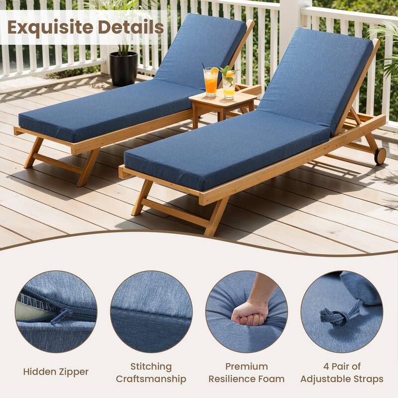 22.4 in W x 71.9 in L x 3.5 in Thickness Outdoor Chaise Lounge Replacement Cushion