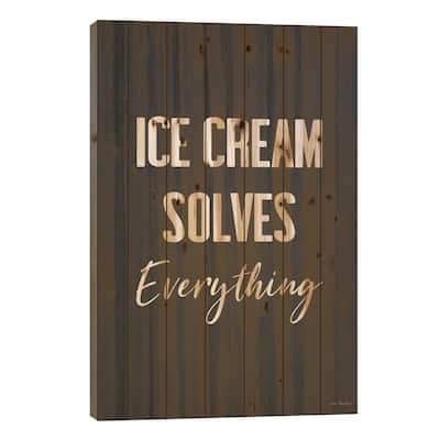 Ice Cream Solves Everything Print On Wood by Seven Trees Design - Multi-Color