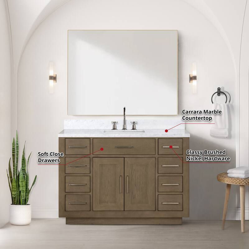 Lexora Abbey Bath Vanity and Carrara Marble Top