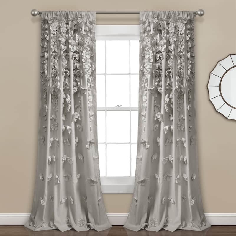 Silver Orchid Turpin Single Window Curtain Panel - 54"W x 84"L - Light Grey