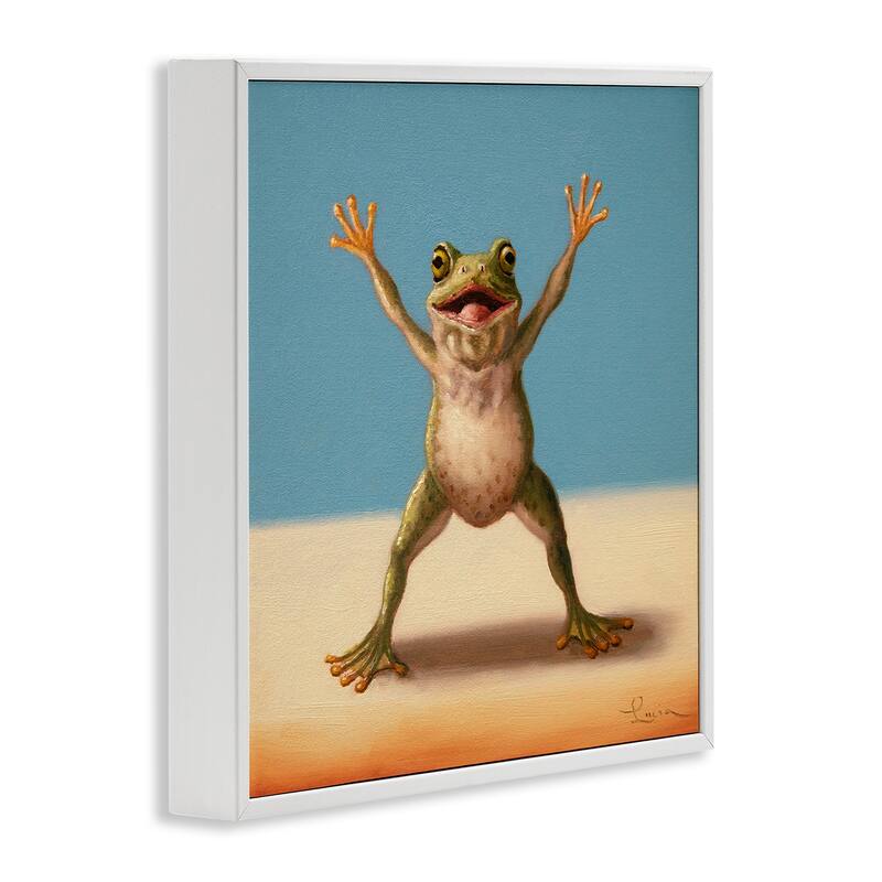Stupell Motivational Exercise Frog Framed Giclee Art Design By Lucia Heffernan