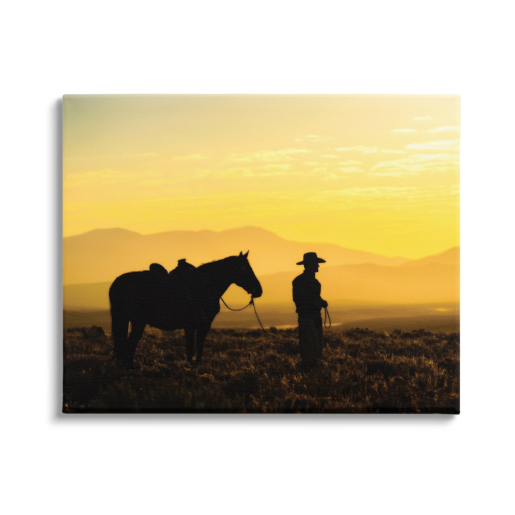 Stupell Cowboy Sunset Landscape Canvas Wall Art Design by PBurchettePhoto