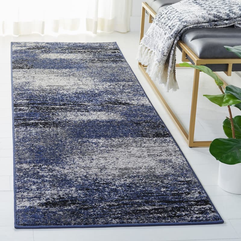 SAFAVIEH Adirondack Brynn Modern Abstract Rug - 2'6" x 14' Runner - Grey/Blue - Runner