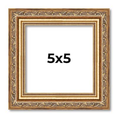 5x5 Frame Red Solid Wood Picture Frame Width 1.75 Inches | Interior Frame Depth 1 13/16 Inches