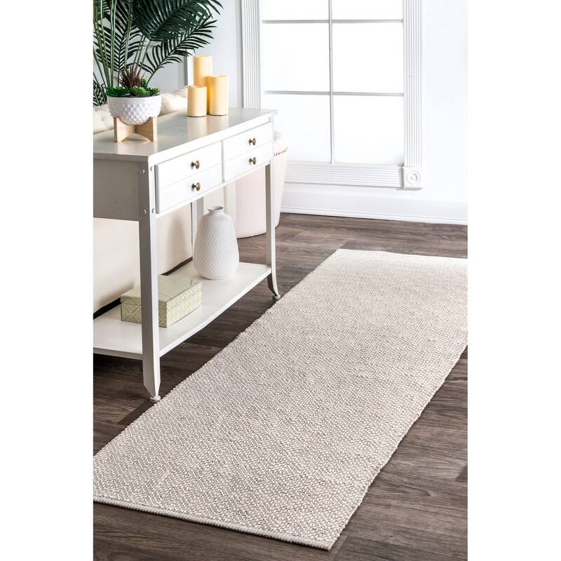 Nuloom Lorretta Geometric Cotton Area Rug - 2'6" x 6' Runner - Beige
