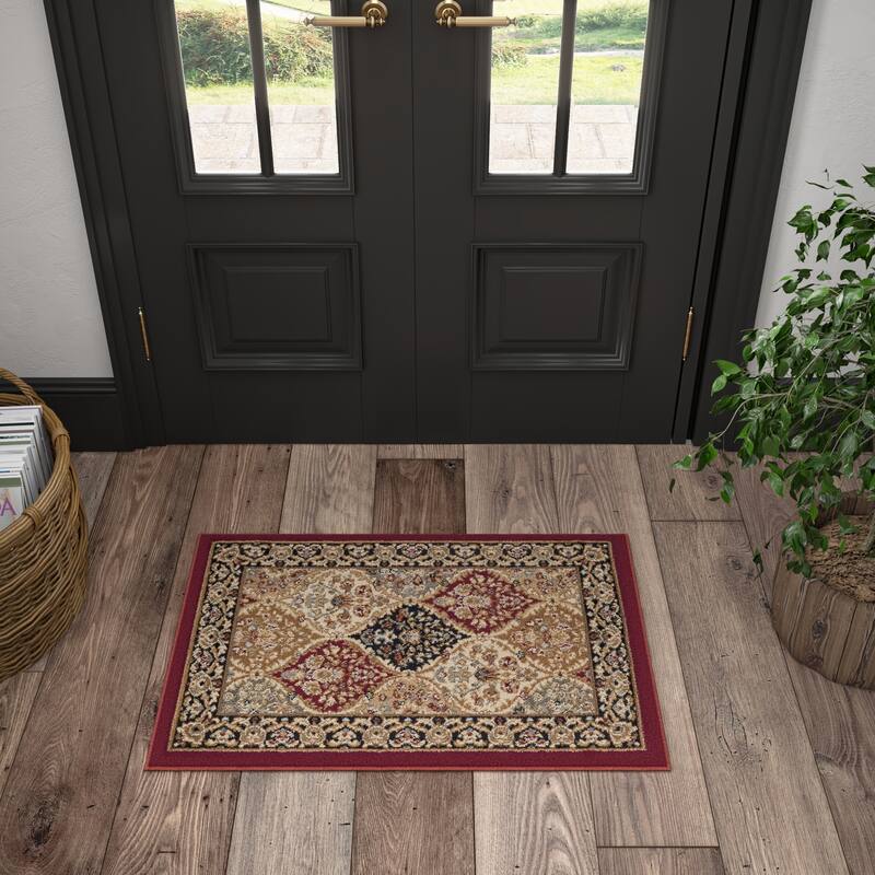 Soho Traditional Floral Indoor Area Rug - 2' x 3' - Red