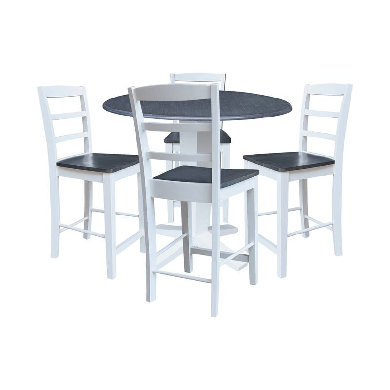 42" Round Drop Leaf Table with Stools - 5-Piece