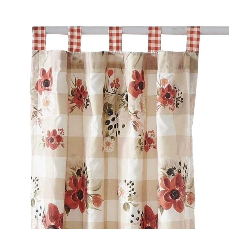 Lire 4 Piece Window Curtain Panel Set, Floral Print, Modern Multicolor