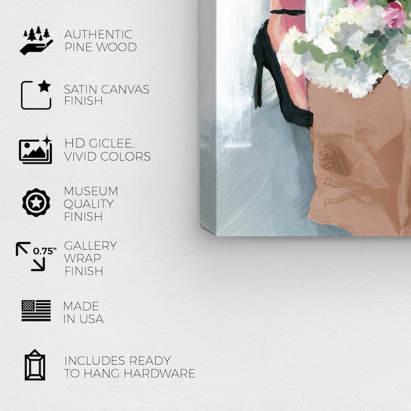 Wynwood Studio Canvas Fashion and Glam Spring Casual Fridays Blue and Light Blue Glam Wall Art Canvas Print
