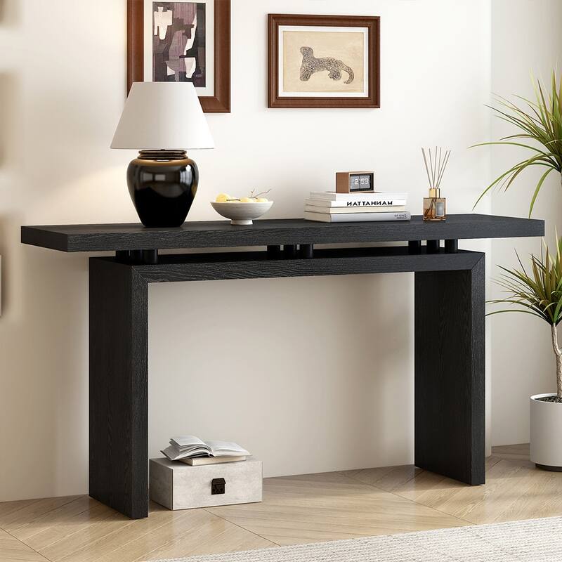 Ash Veneer Console Table, Modern Simple Style, Featuring Clever Tabletop Design, Suitable for Entryway, Hallway