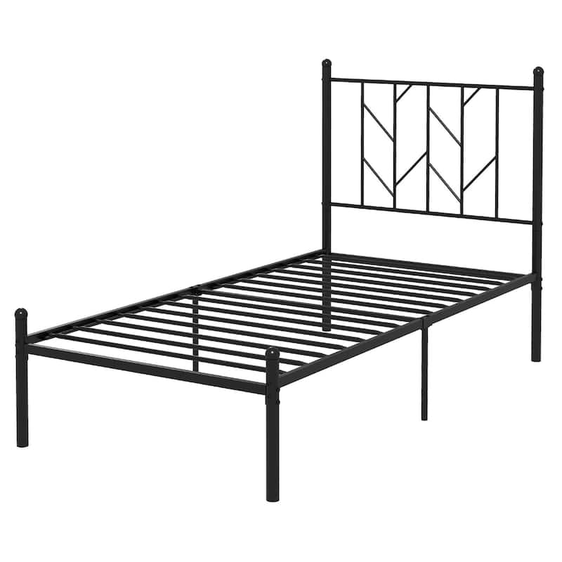 Costway Full/Qween/Twin Size Metal Platform Bed Frame Vintage
