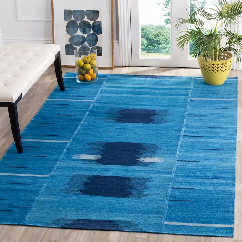 SAFAVIEH Handmade Flatweave Kilim Mercês Wool Rug - 5' x 8' - Blue/Purple