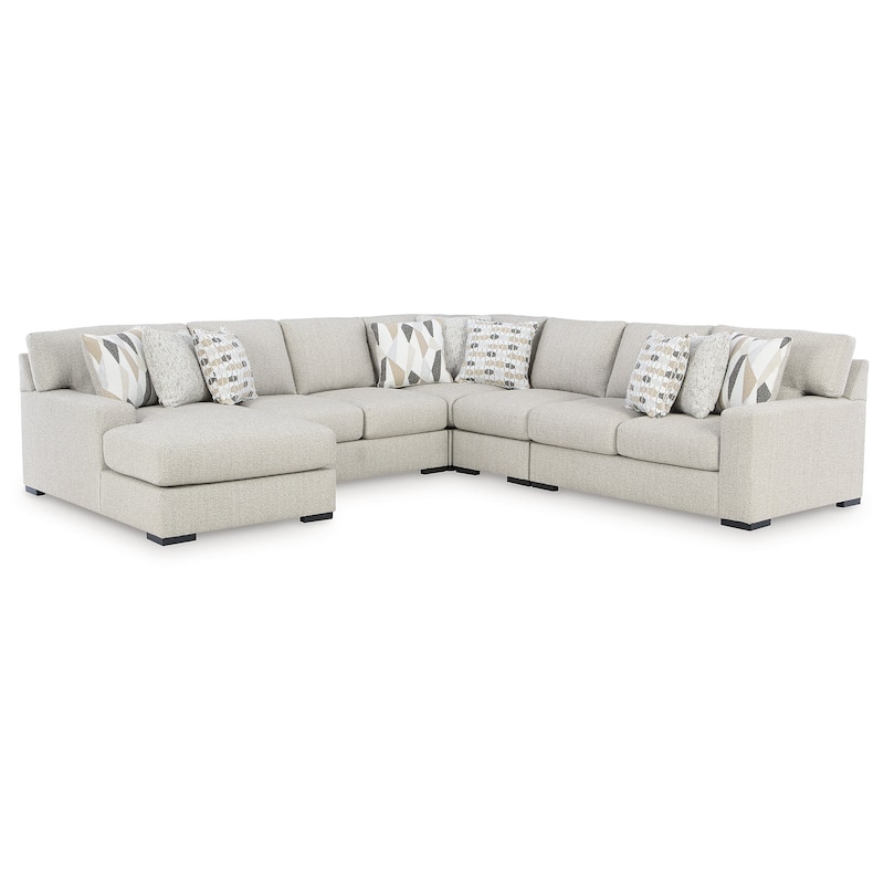 Signature Design by Ashley Laurelgrove Beige 5-Piece Sectional with Chaise