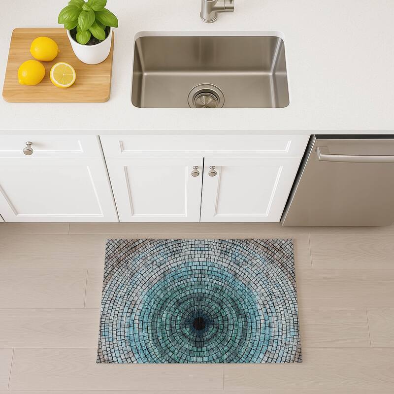 Machine Washable Indoor/ Outdoor Mosaic Rome Chantille Rug