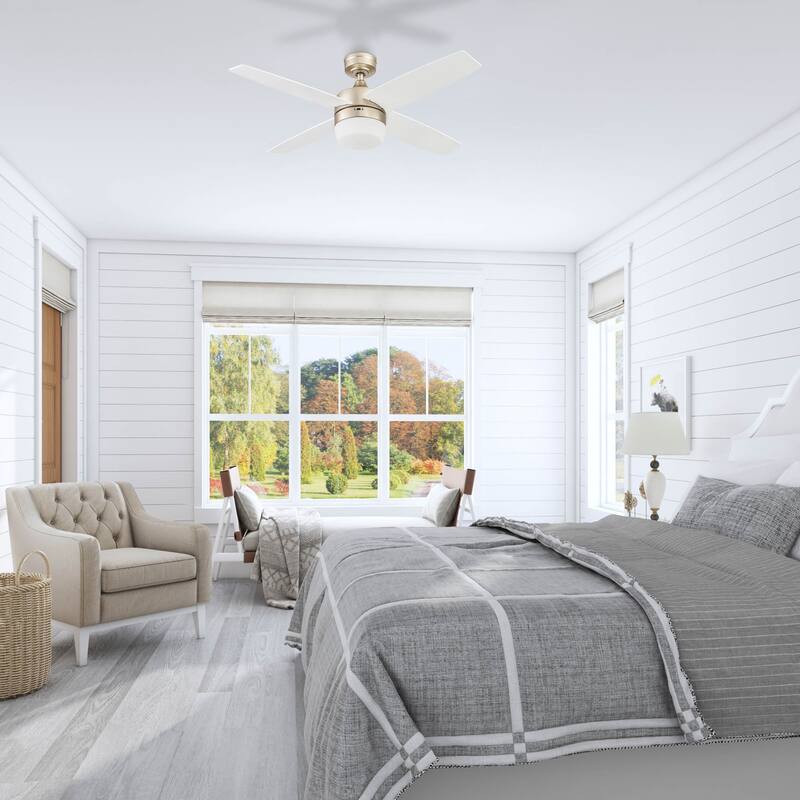 44" Prominence Home Atlas Pewter Modern Indoor LED Ceiling Fan with Light and Remote Control
