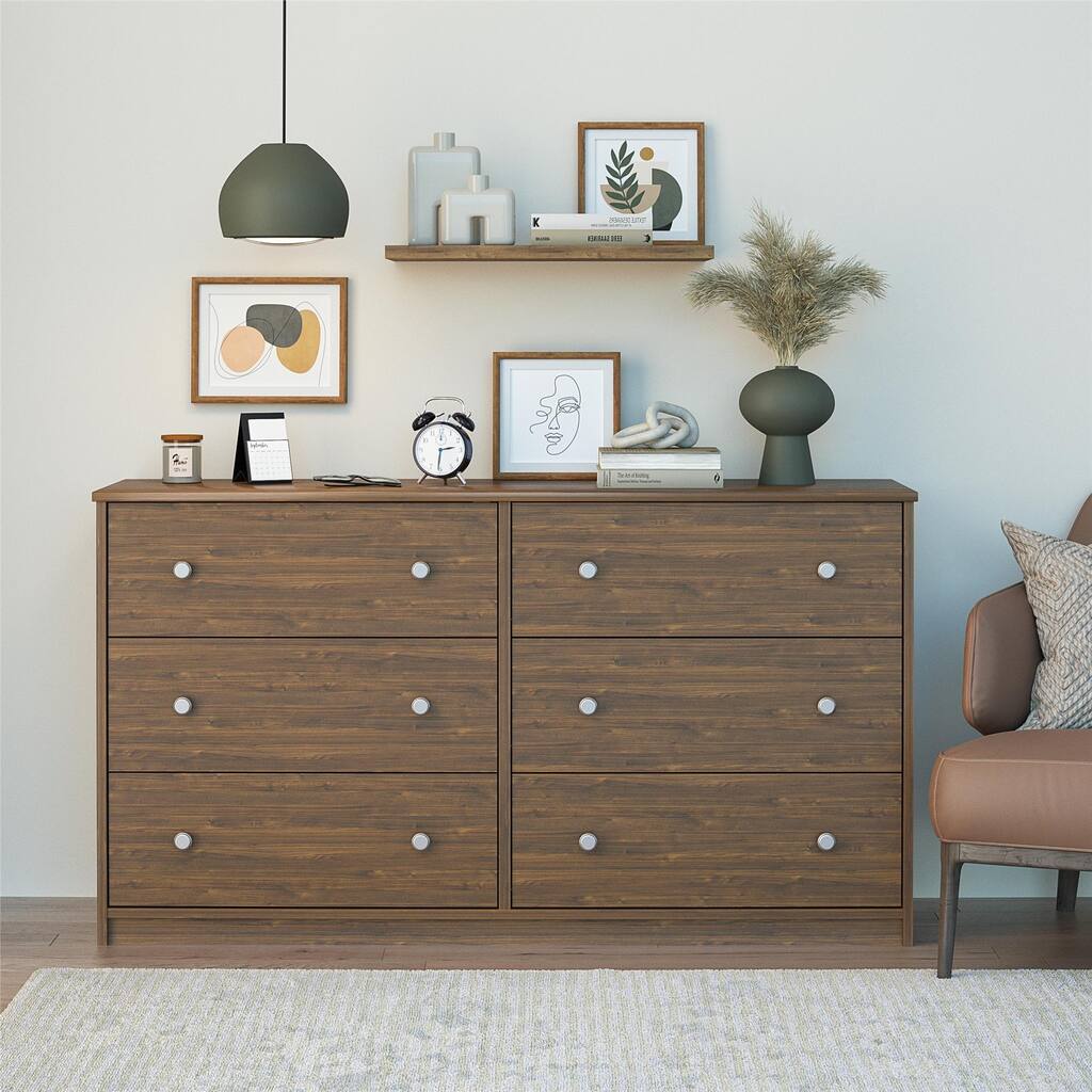 Ameriwood Home Ellery 6 Drawer Wide Dresser