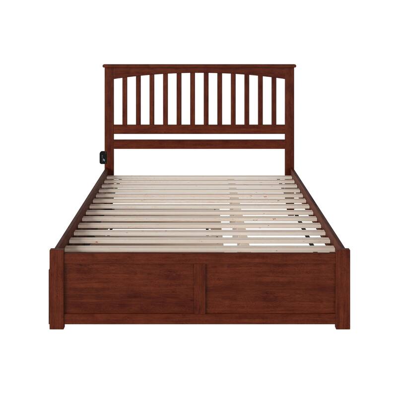 Mission Platform Bed with Footboard and Twin XL Trundle