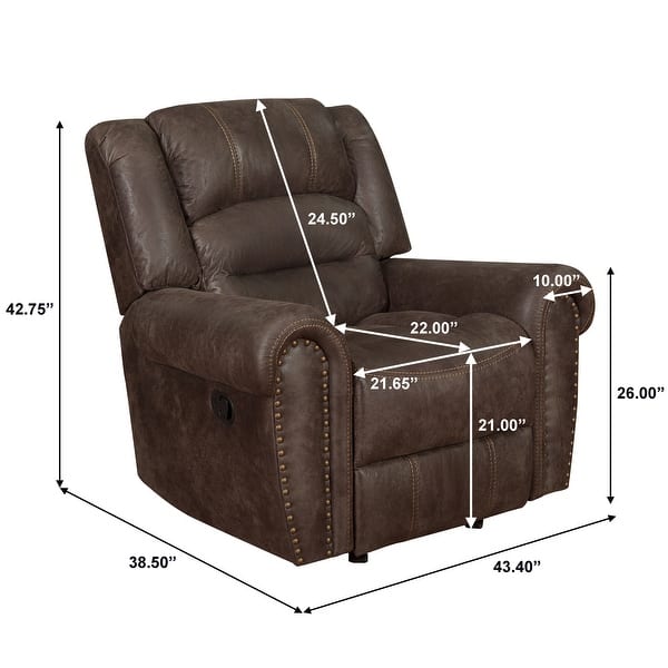 Shop Brown Manual Reclining Chair On Sale Overstock 31510716