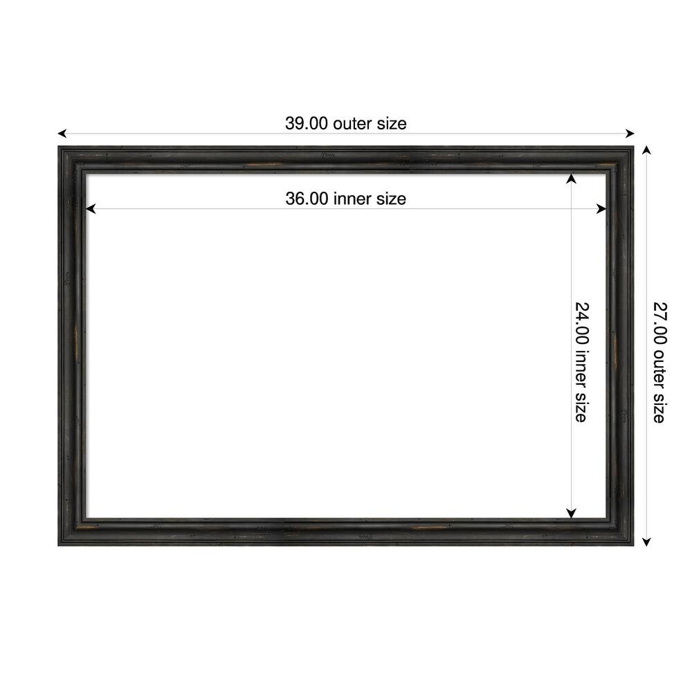 Amanti Art Rustic Pine Black Narrow Framed Dry Erase Magnetic Board
