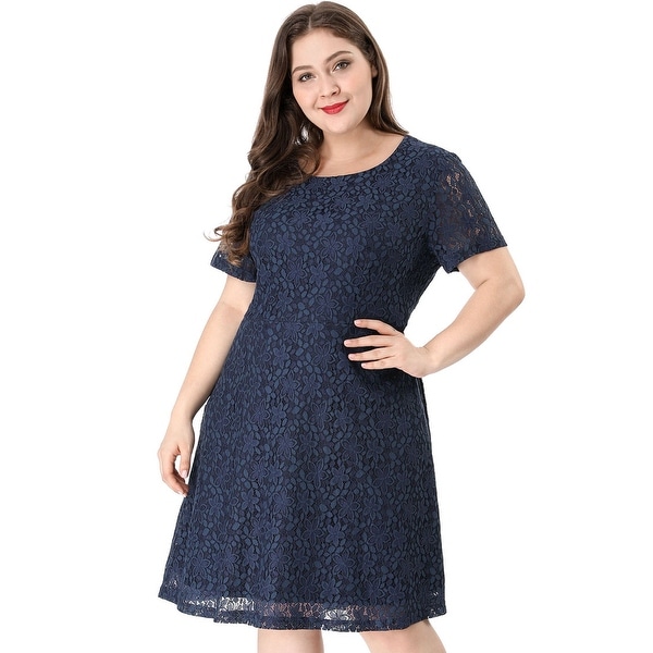 plus size short lace dress