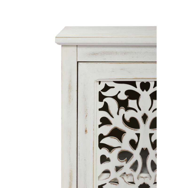 Sideboard Buffet Cabinet with 3 Carving Doors, Storage Cabinet with Shelves, Accent Cabinet with Solid Wood Legs