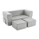 preview thumbnail 6 of 8, Kids Couch Modular Loveseat Children Furniture for Playroom Grey