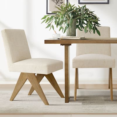 Linen Mid Century Modern Dining Chair