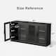 Large Sideboard Buffet Cabinet with 4 Glass Doors 2 Adjustable Shelves for Kitchen Living/Dinning Room Bedroom Entryway