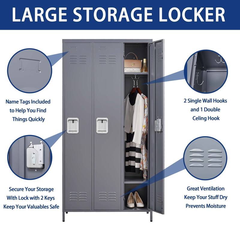 72"H Metal Lockers With Lock for Employees