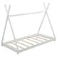 preview thumbnail 4 of 8, White Twin Wood House Platform Bed with Triangle Design