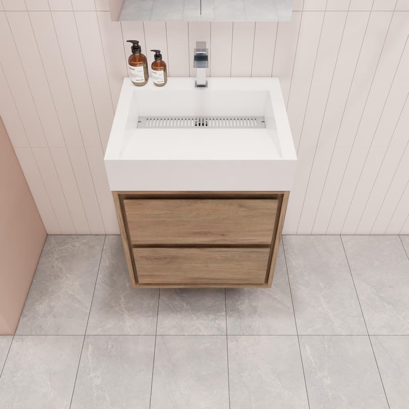 Victoria 24" Wall Mounted Modern Vanity with Acrylic Sink