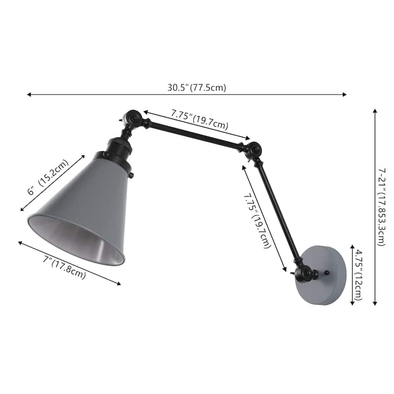 Rover 7" Adjustable Arm Metal LED Wall Sconce by JONATHAN Y