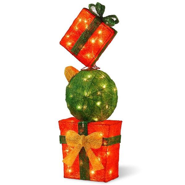 Shop 33 Red And Green Christmas Decorative Gift Box Tower Table
