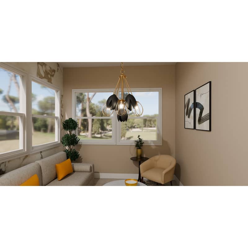 Seraphina 4-Light Brushed Weathered Brass Pendant Light