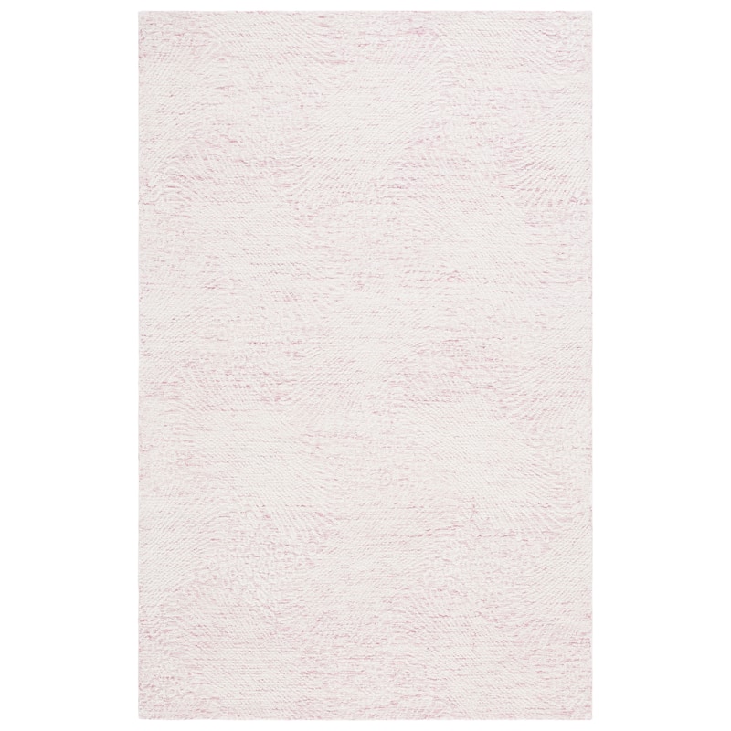 SAFAVIEH Handmade Ebony Siggi Modern Wool Rug - 5' x 8' - Pink/Ivory