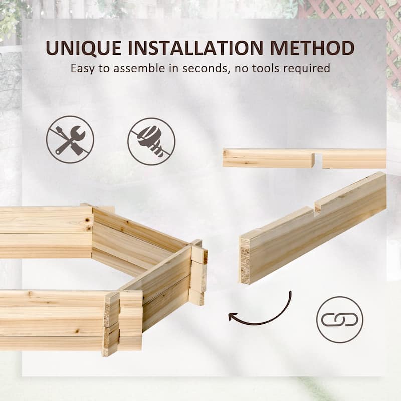 Outsunny 39'' x 36'' Screwless Raised Garden Bed, Hexagon Planter Box, Easy DIY Herb Garden for Vegetables Flowers