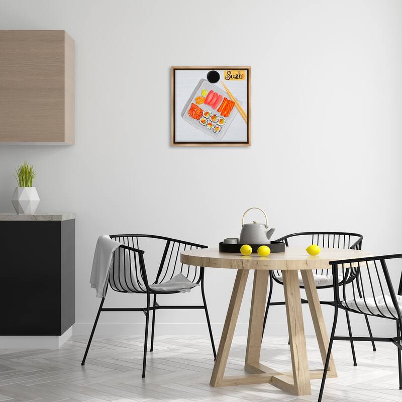Stupell Delicious Sushi Plate Framed Floater Canvas Wall Art Design By Juliet Rose Philips