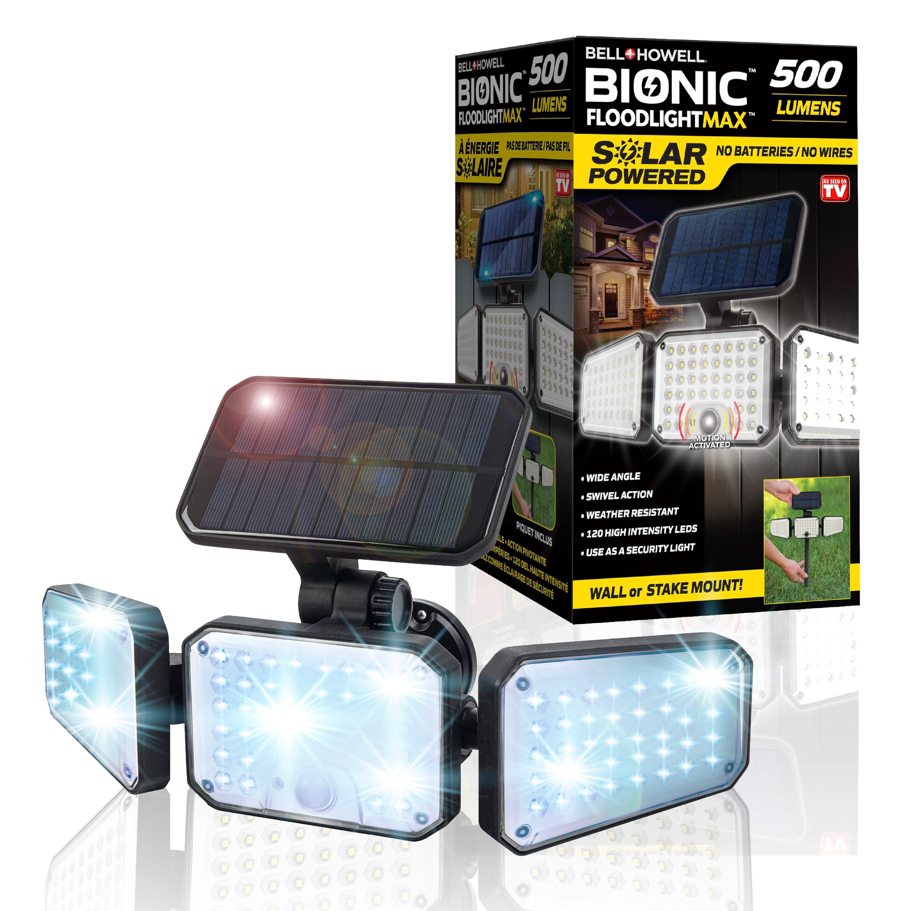 Bell + Howell Bionic Floodlight Max Motion Sensor Outdoor Solar Light
