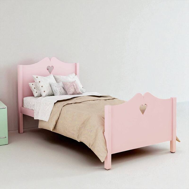 Twin Size Wood Platform Bed with Headboard and Footboard, Solid Pine Frame and Slat Support, No Box Spring