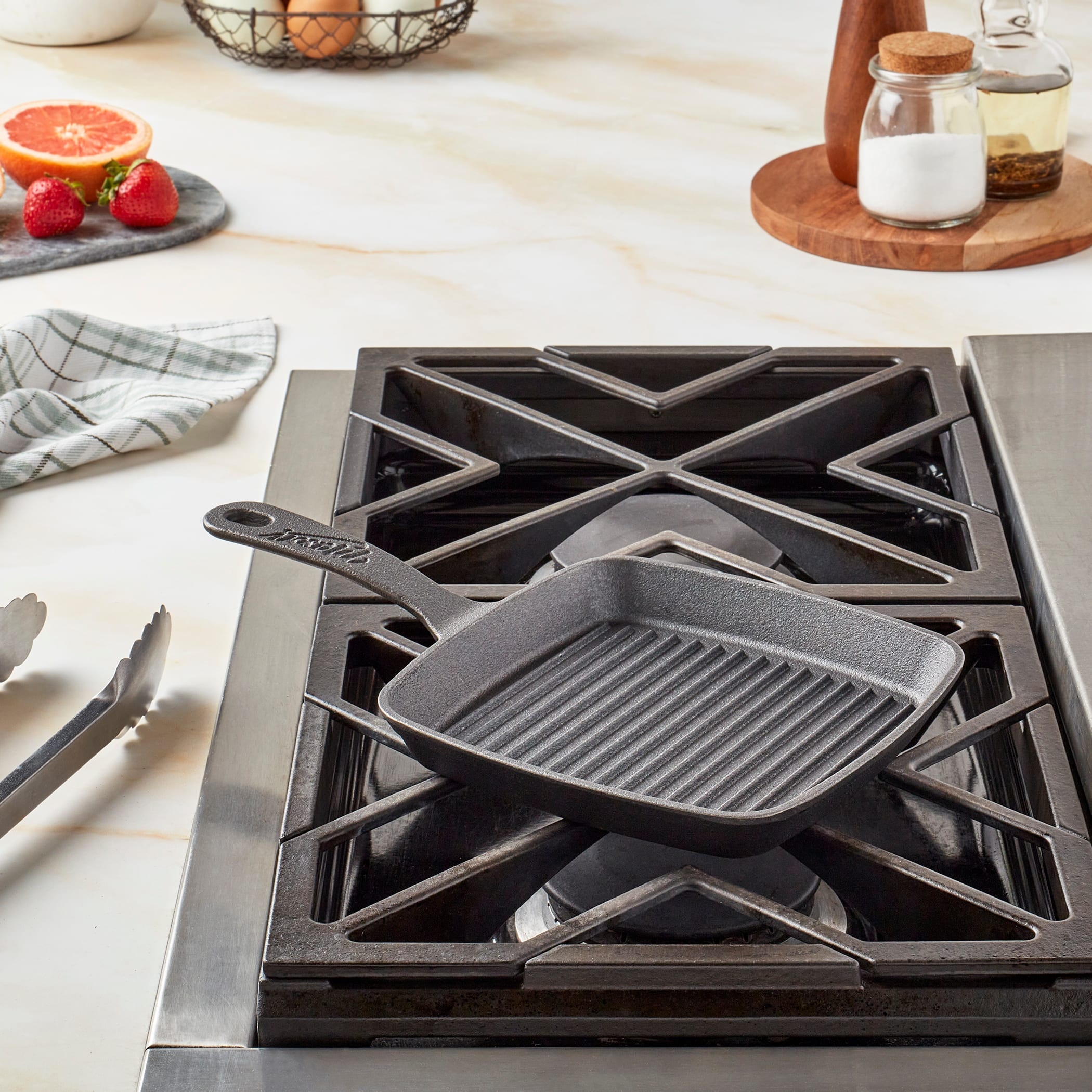 Mason Craft & More 6.75inch Preseasoned Cast Iron Square Grill Pan