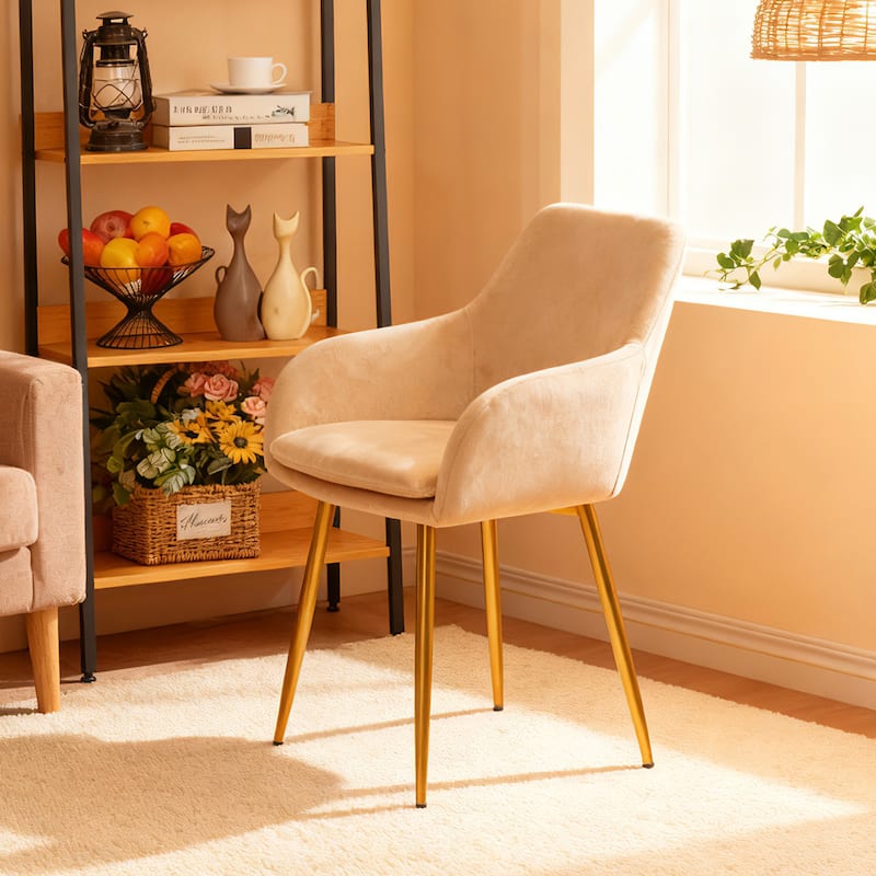 Side Chair Kitchen Chair Coffee Chair Dining Chair Meeting Room Chair Beige Vanity Chair Reception Chair