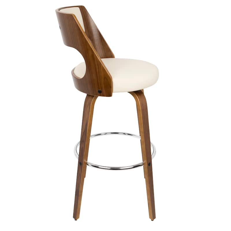 Carson Carrington Alingsas 30" Fixed-Height Bar Stool with Bent Wood Legs & Round Footrest (Set of 2)