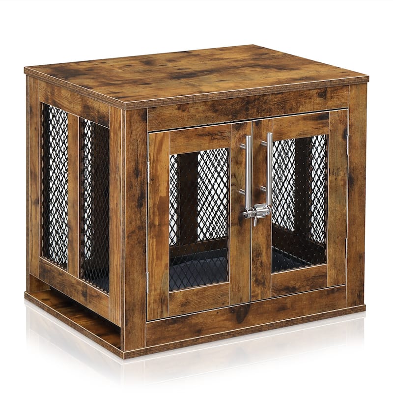 Furniture Dog Crate With Tray For Large Dogs, Indoor Aesthetic Puppy Kennel Pet House Dog Cage With Door