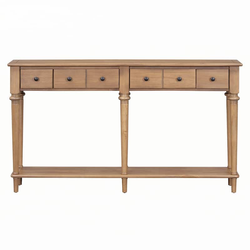 Entryway Table with 4 Drawers(Old Pine)