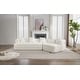 preview thumbnail 6 of 14, Creamy White Upholstered Sectional Sofa Modular 3 Seat Curved Sofa Couch - 3 Seater