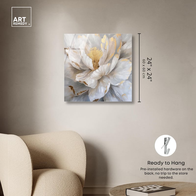 Golden Veins of Grace Acrylic by Art Remedy, Ready to Hang