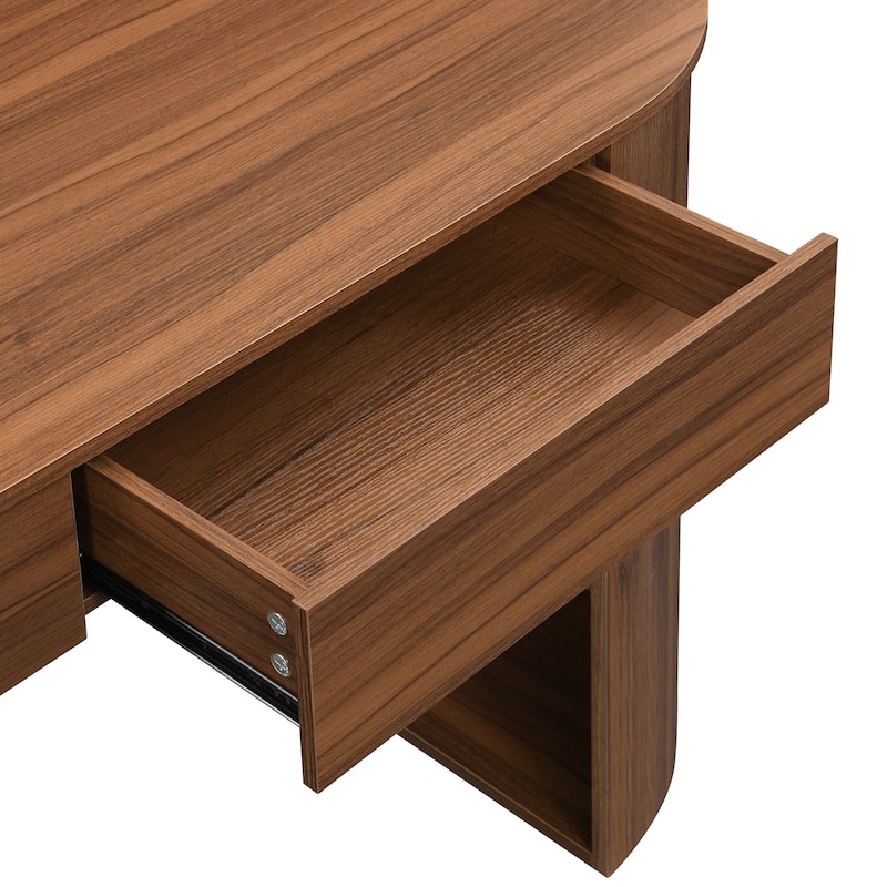 Christopher Knight Home - Quinnie Modern MDF Storage Writing Desk with Drawers and Open Shelves