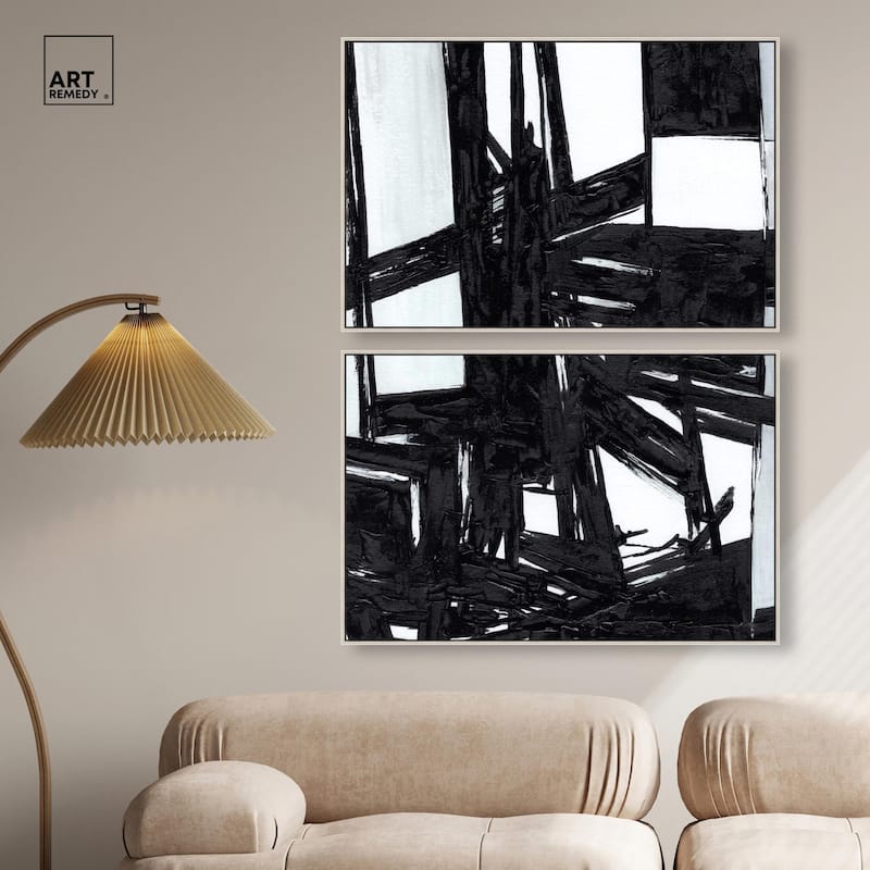 Monochrome Study Canvas Set of 2 by Art Remedy